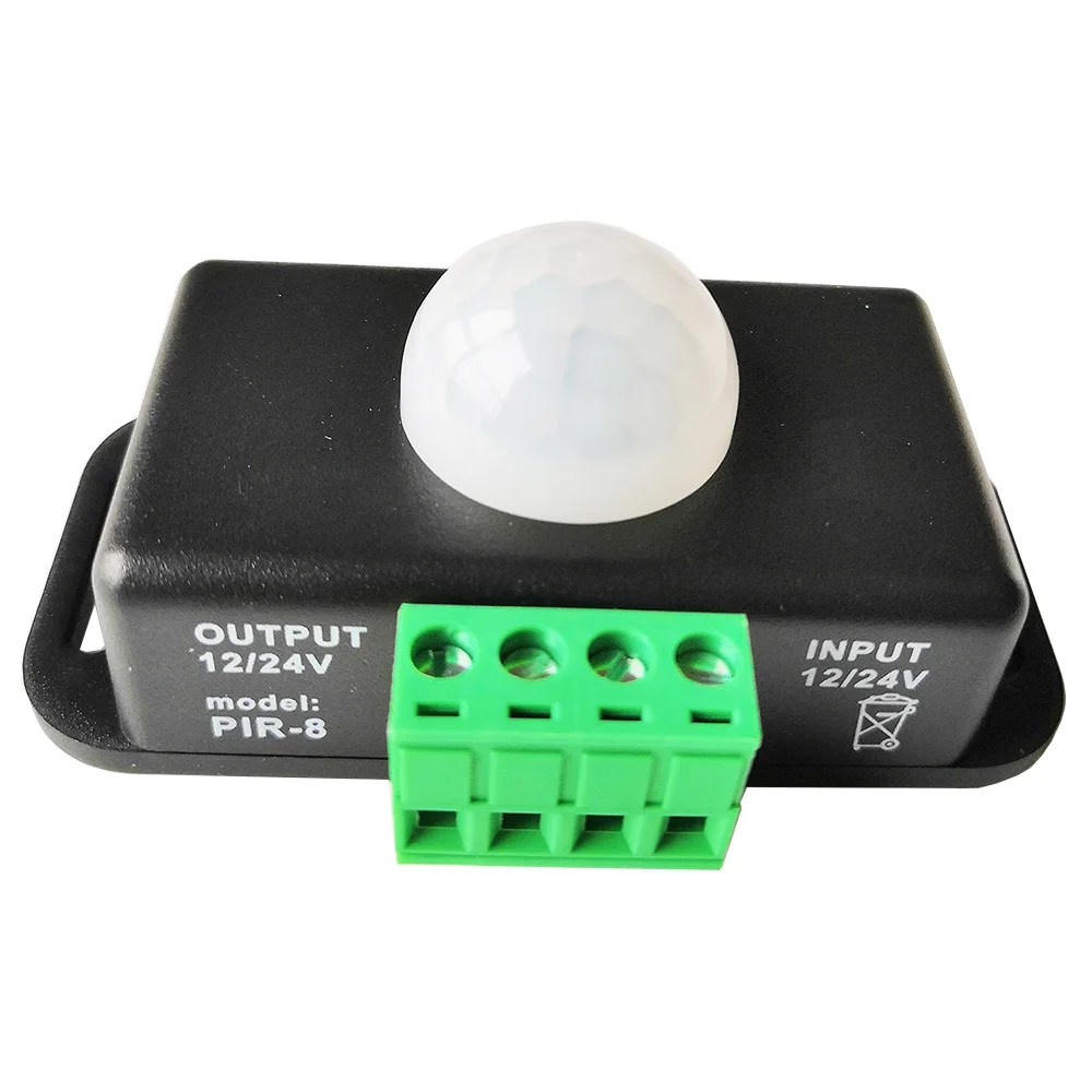PIR-8 12/24VDC 5-8M Automatic Infrared Motion Sensor Switch for LED Strip Lights