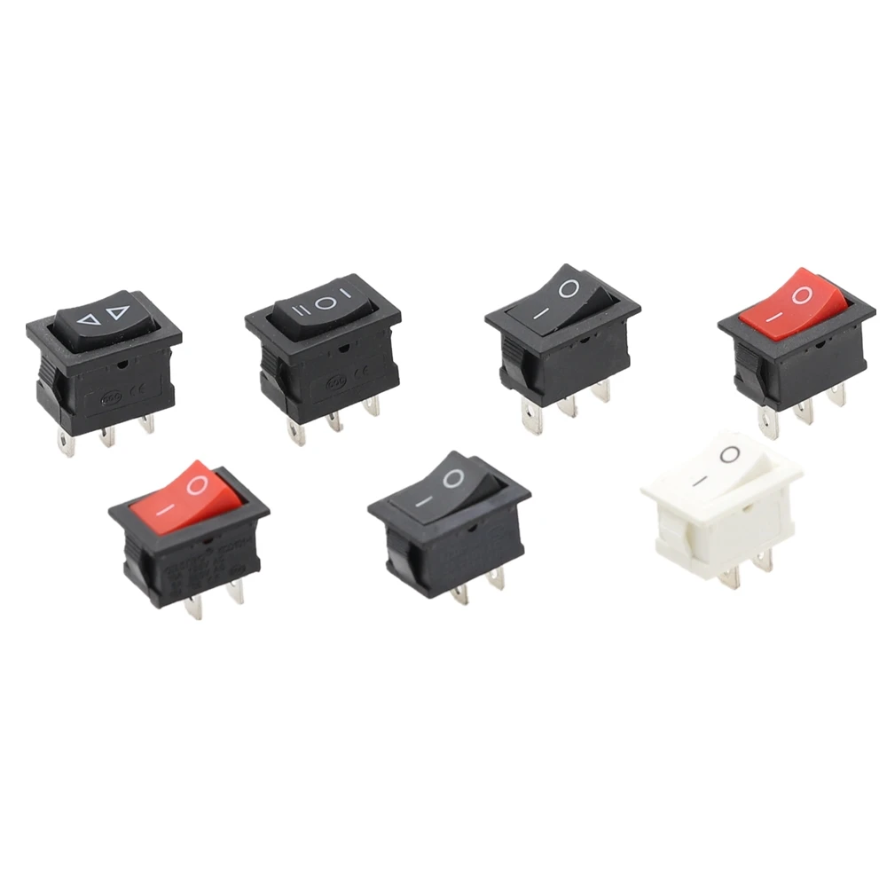 5/10Pcs 2 Pin 2 Position ON/OFF SPST Panel Mount Rocker Switch AC 6A/250V 10A/125V Black KCD1 15*21mm