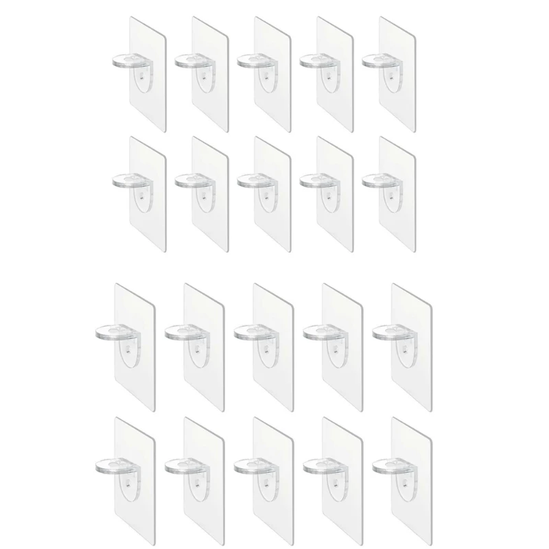 10Pcs Plastic Closet Cabinet Shelf Support Clips Shelf Support Adhesive Pegs Wall Hanger For Kitchen Bathroom