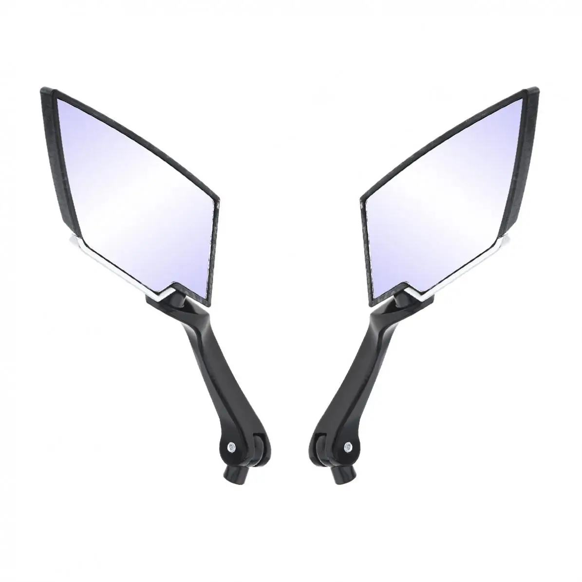 2pcs 25CM Diamond Shaped Black  Aluminum Alloy Motorcycle Rearview Mirror for Street Car / Scooter