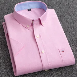 Neue S Zu 7XL Kurzarm 100% Baumwolle Oxford Weichen Bequemen Regelmäßige Fit Plus größe Qualität Sommer Business Herren Casual shirts