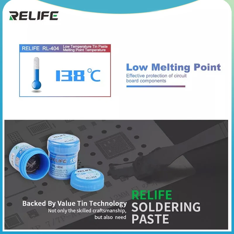 Newest Rl-404 138 ° C Low Temperature Low Temperature Lead-free Solder Paste For High-end Motherboard Repair