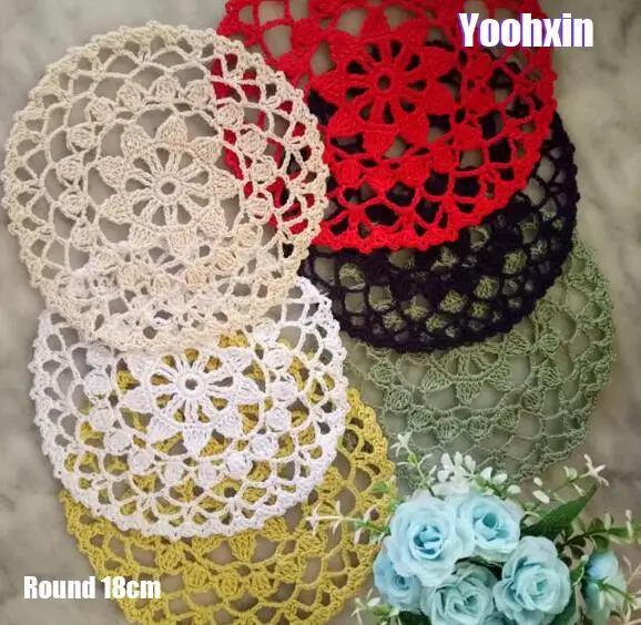 HOT Cotton Placemat Cup Coaster Mug Kitchen Wedding Dining Table Place Mat Cloth Lace Crochet Tea Coffee Doily Plate Pad