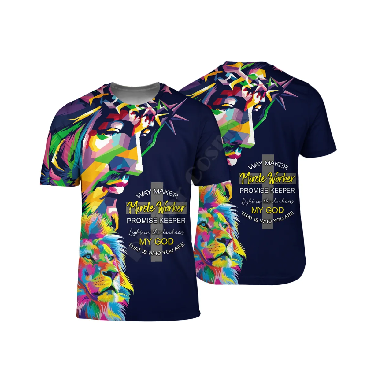 Jesus My God Lion 3D Printed t shirts women for men Summer Casual Tees Short Sleeve T-shirts Short Sleeve Drop Shipping