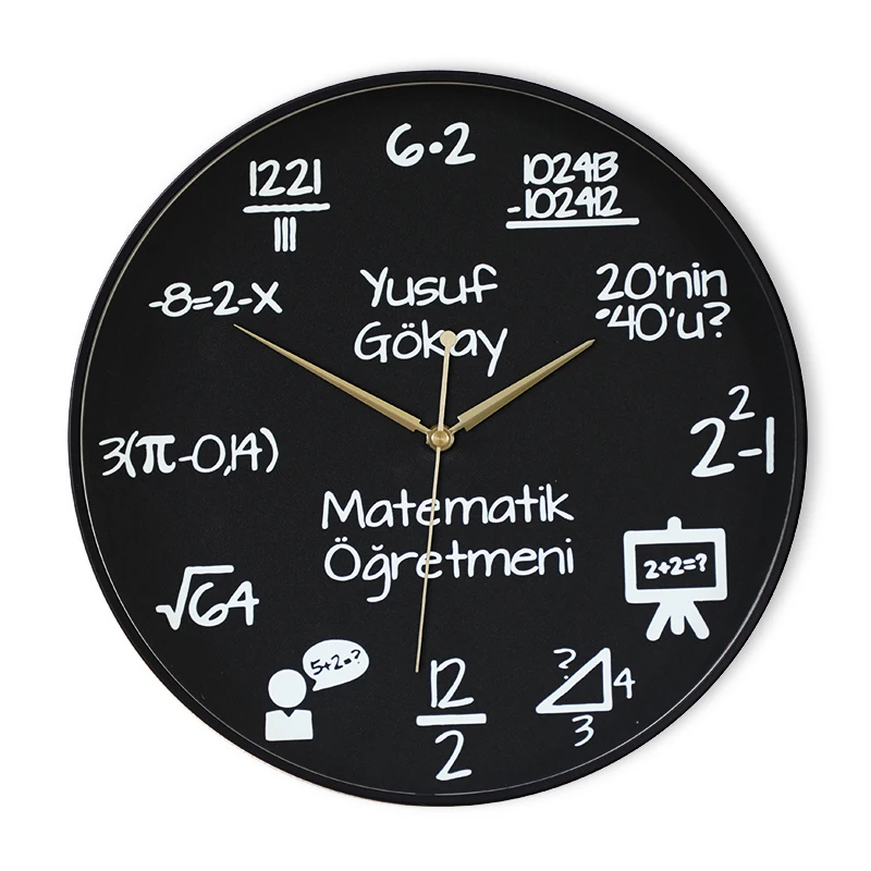 Fun math function formula wall clock Personality mathematics equation classroom decoration wall clock