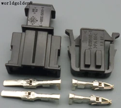 Worldgolden 3.5MM Female Male Auto 2 Pin ABS Sensor Wire Harness Connector Socket Use For VW Golf  191972702/191972712