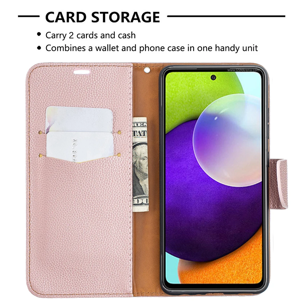Litchi Flip Leather Wallet Case Stand Card Slot For Samsung Galaxy A01 02S A03S A10 A12 A21S A20 A22 A32 A41 A50 A51 A71 A72 A82