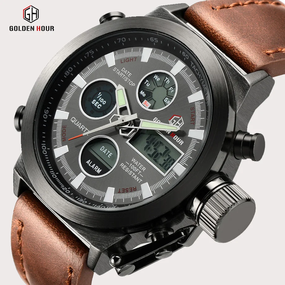 Top Brand Luxury Men Swimming Quartz Analog Outdoor Sports Watches Military Male Clock LED Display Watch Relogio Masculino gift