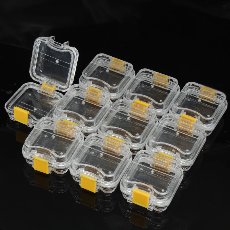 10/50pcs Bag Small Dental Crown Box With Transparent Flexible Film Inside Denture Storage Material Plastic Teeth Tool