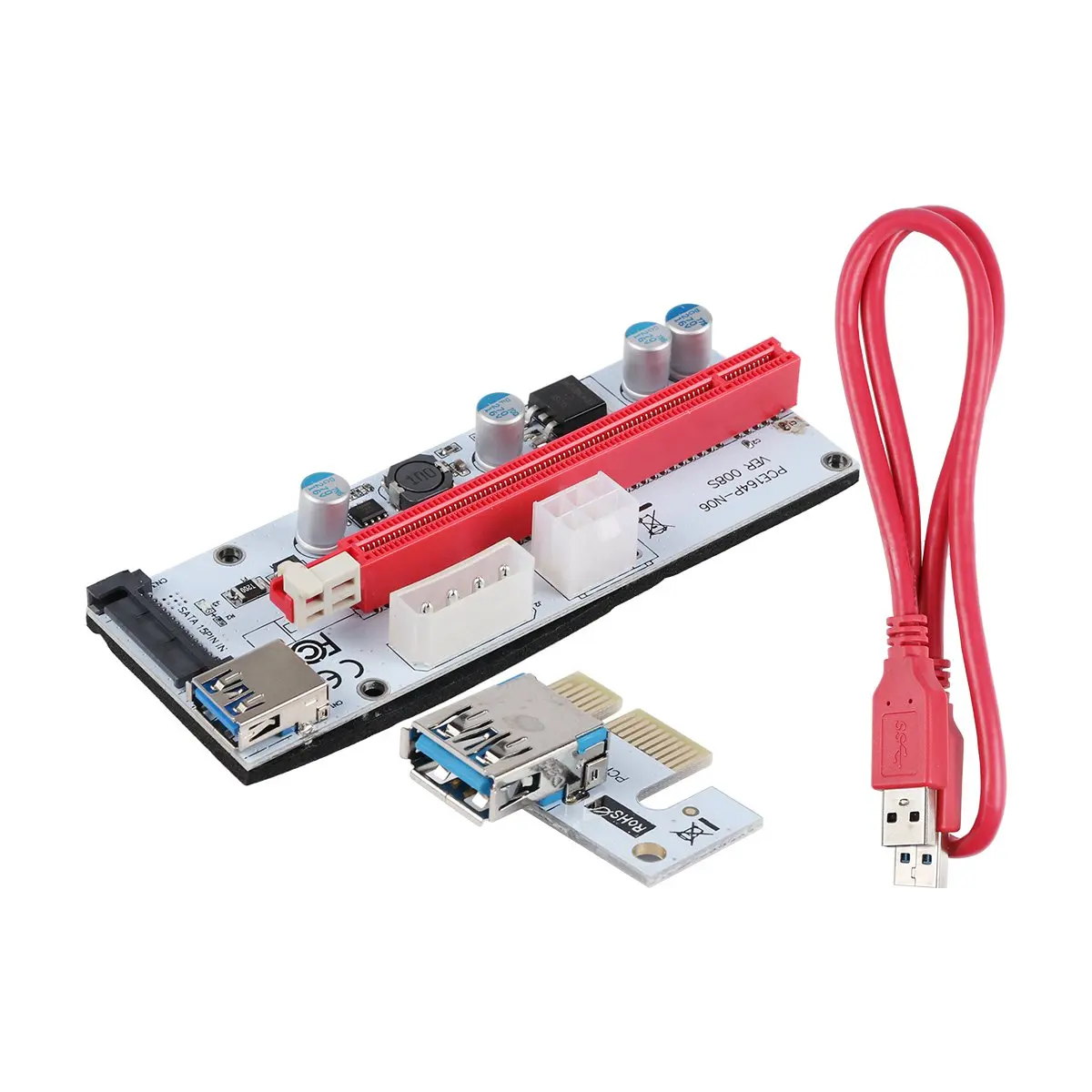 VER009S Plus PCI-E Riser Card 009S PCIE 1X To 16X Extender 4Pin Power USB 3.0 Cable For Graphics Card For Graphics Video