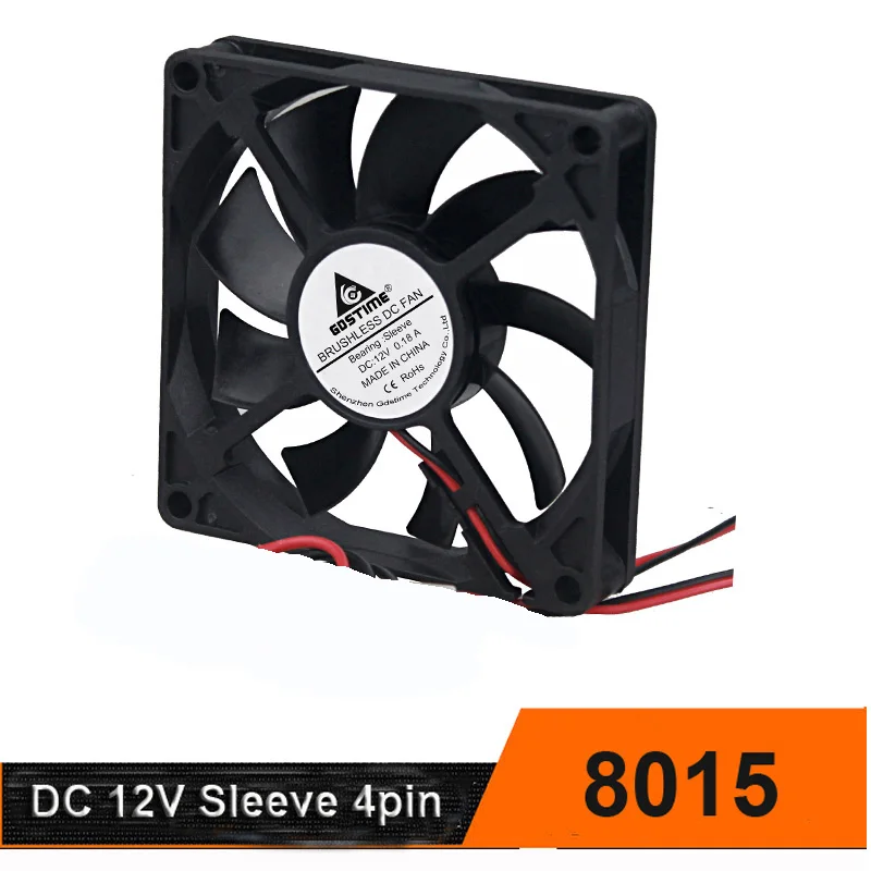 

5pcs Gdstime DC 12V 80mm 4pin PWM Features fans 80x80x15mm 4pin for Computer case cooling fan 8015