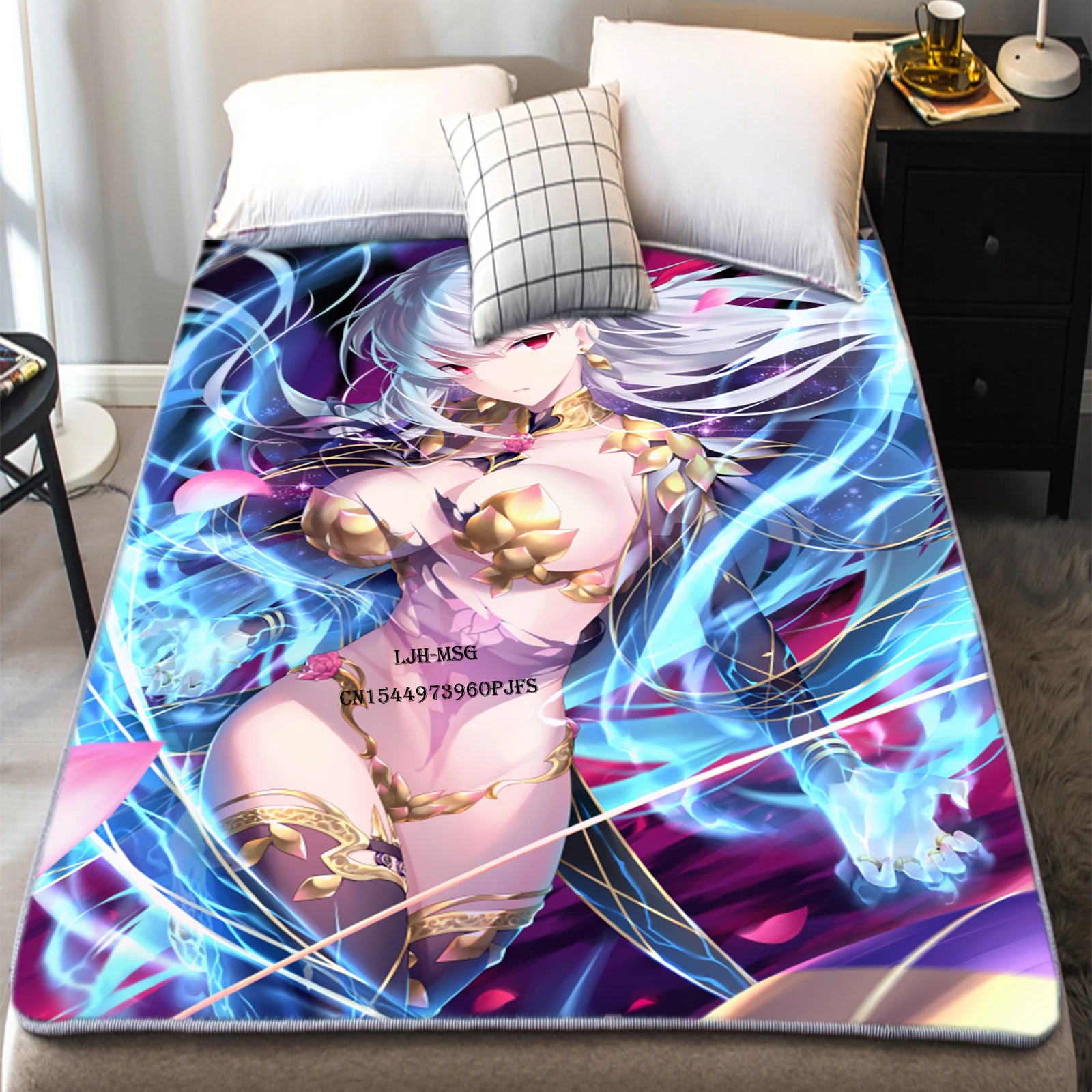 Fate Grand Order Poster Fleece Blanket FGO Throws Kama Merch Hentai Anime Sexy Cosplay Blanket For Home Bedroom Living Room