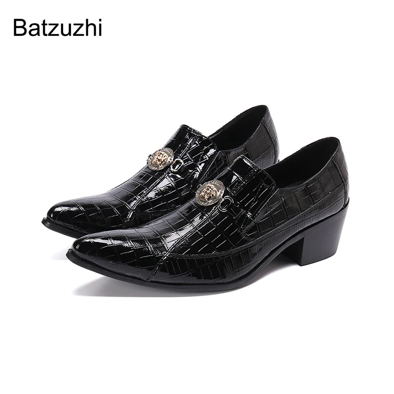 

Batzuzhi Italian Men Shoes Pointed Toe Black Genuine Leather Dress Shoes Men Formal Leather Business Shoes Oxfords, Big Size 46