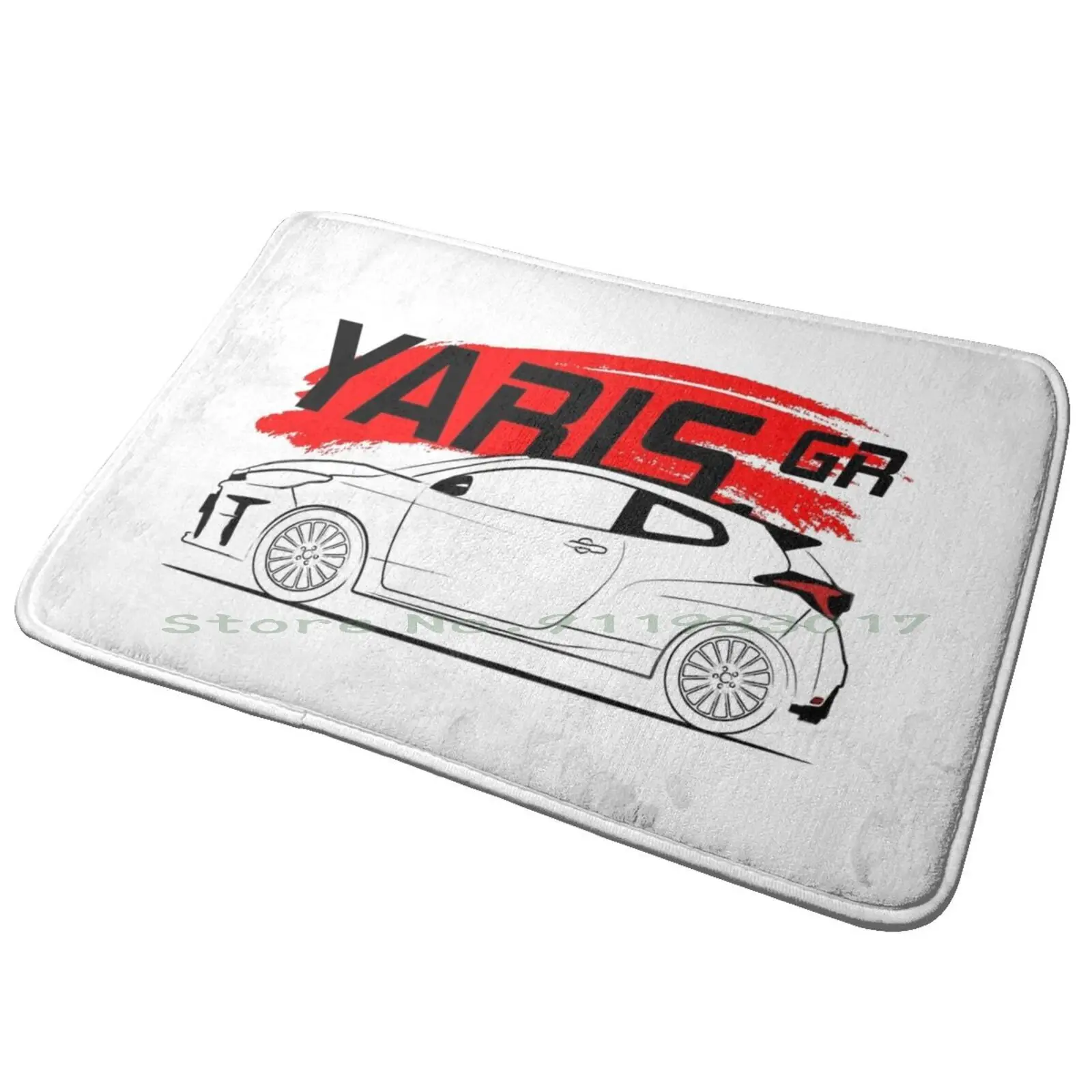 Gr Yaris Racing Entrance Door Mat Bath Mat Rug Kitsch Heart Red Pink Bold Valentines Day Lovecore Aesthetic Romance Lipstick