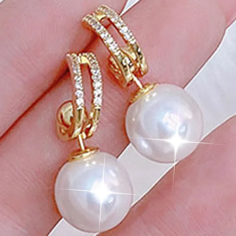 JUWANG Trendy Removable Women Earrings Freshwater Pearl Earrings Minimalist Lady Temperament Exquisite Luxury Jewelry Pendant