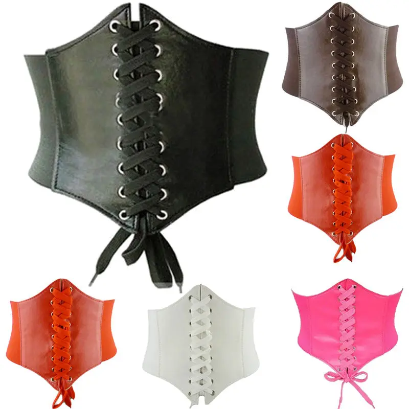 

Women Ladies Soft PU Leather Wrap Around Tie Corset Cinch Waist Wide Dress Belt