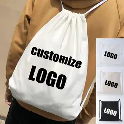 Custom Pattern Logo Drawstring Bag Travel Backpack Student Storage Bag Canvas Bag School Bag Bag Backpack Small Backpack OEM New