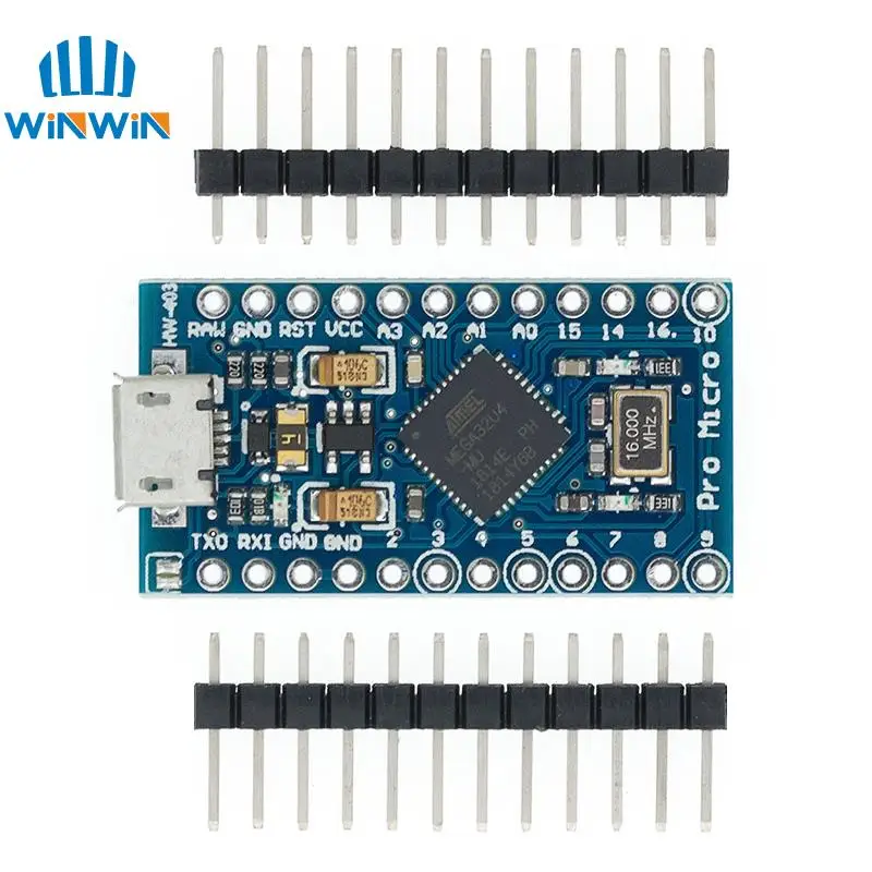 Pro Micro ATMEGA32U4 5V/16MHZ module With the bootloader for arduino MINI USB/Micro USB/TYPE-C with 2 row pin header for arduino