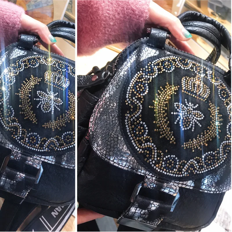 2024 Brands Designer Mini Shoulder Bag Women Fashion  Luxury Rivet Ladies Leather Handbags Rhinestone Designer Bee Crossbody Bag