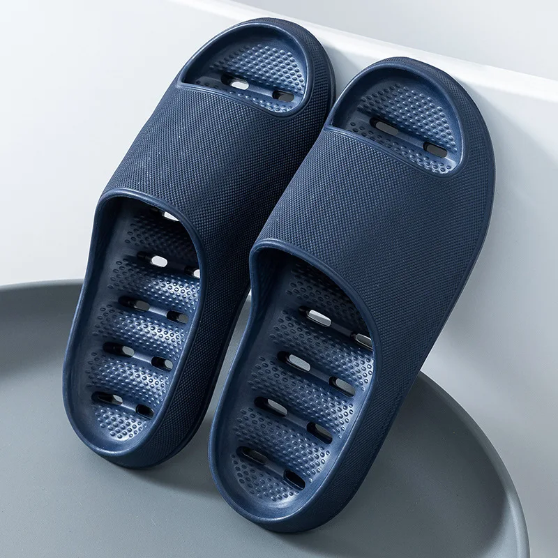 Men's New Slippers Home Sandals and Slippers Summer Indoor Soft-soled Slippers PVC Couple One-word Sandals Bathroom Home