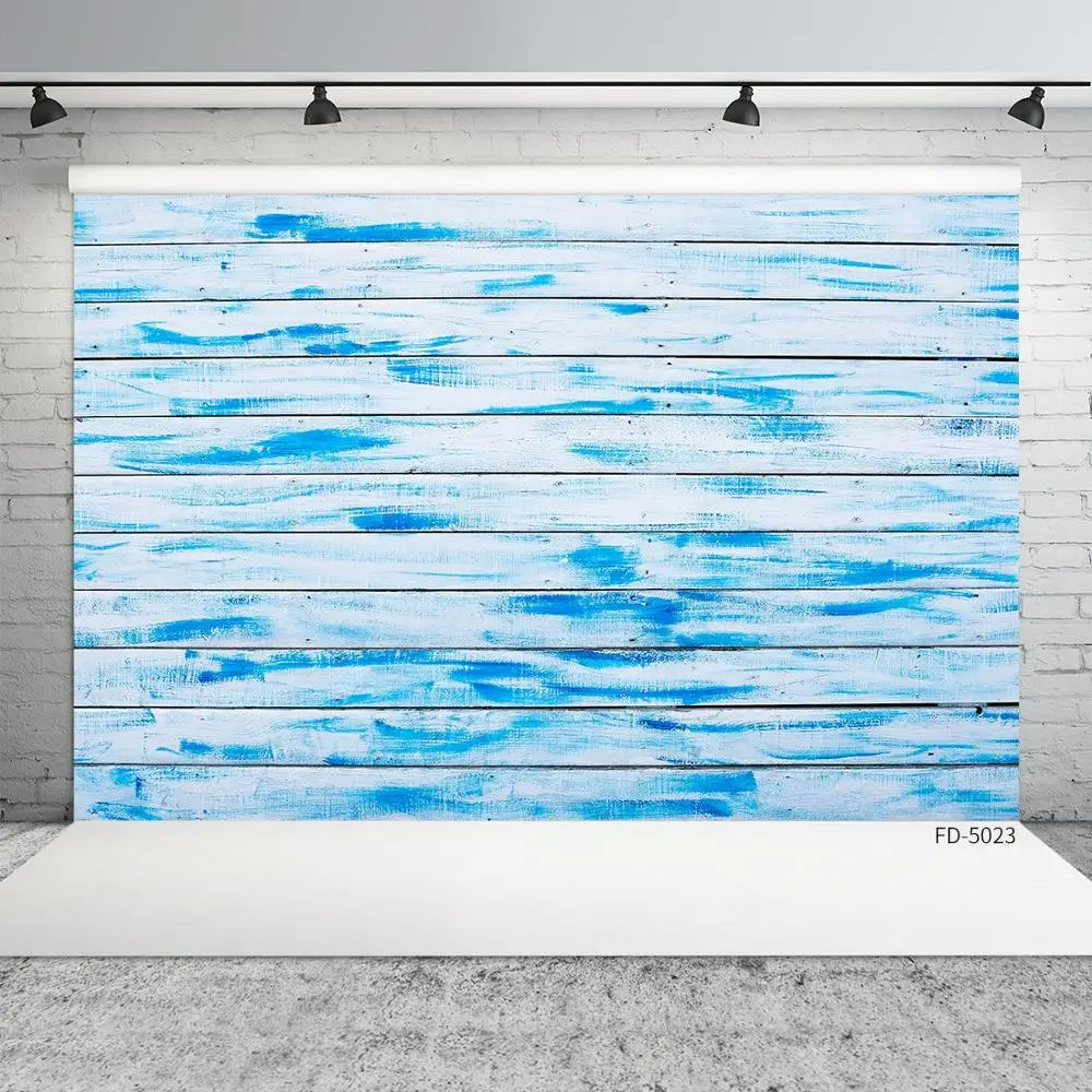 Fondali su misura del fondo di fotografia della plancia di legno blu chiazzato per la foto del Photocall dell'animale domestico del giocattolo del ritratto del bambino dei bambini