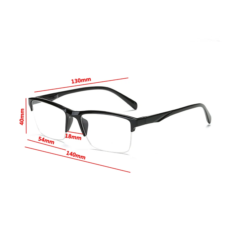 Half Frame Reading Glasses Presbyopic Eyewear Male Female Far Sight Eyeglasses With Diopter +0.75 +1.0 1.25 1.5 1.75 2.0 To +4.0