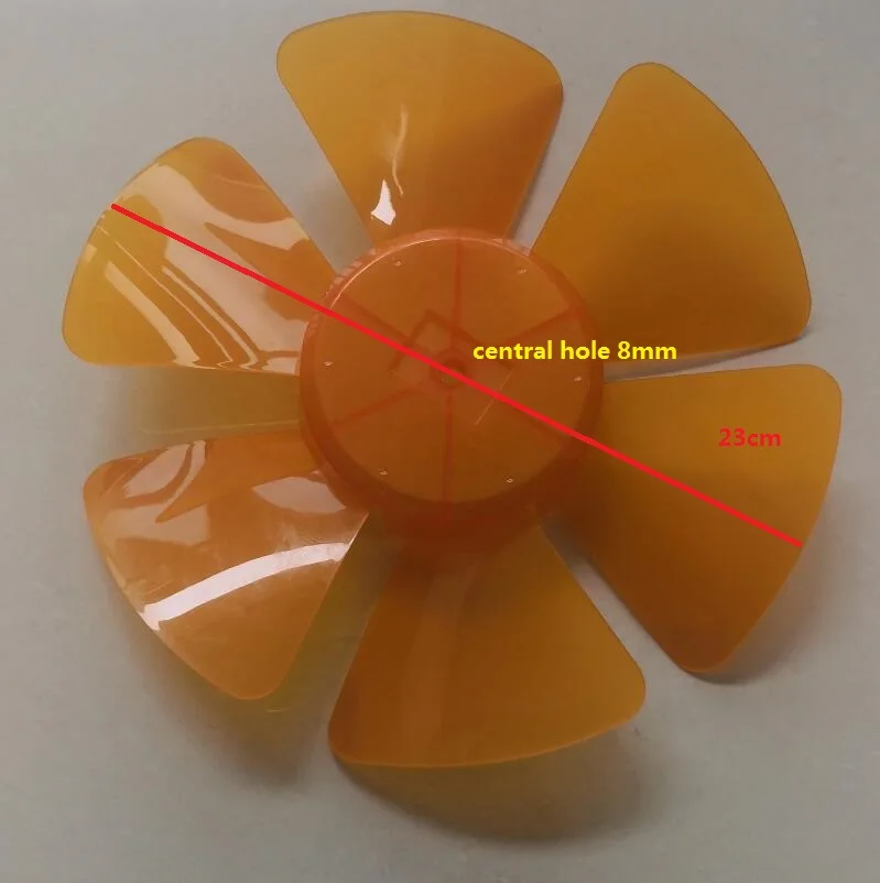 10 inch plastic fan blade for 6-blade electric table or desk fan diameter 23cm orange color