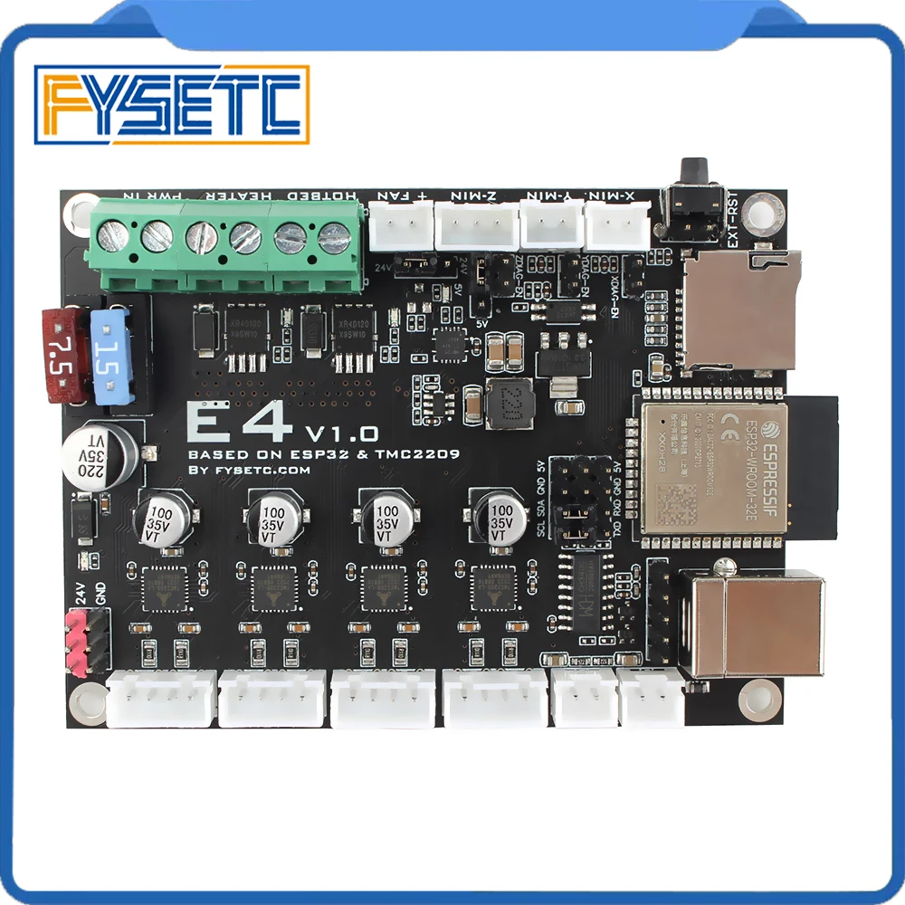 Płytka FYSETC E4 z wbudowanym Wi-Fi i Bluetooth 4 szt. TMC2209 240MHz 16M Flash Płytka sterująca drukarki 3D oparta na drukarkę 3D