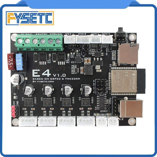 FYSETC-Placa de Control E4 para impresora 3D, dispositivo con WiFi integrado y Bluetooth, 4 piezas, TMC2209, 240MHz, 16M, Flash