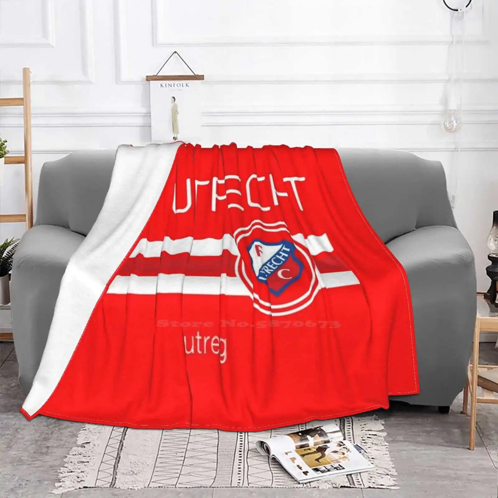 Eredivisie-Fc Utrecht ( Home Red ) Creative Design Comfortable Warm Flannel Blanket Football Eredivisie Fc Utrecht Utreg