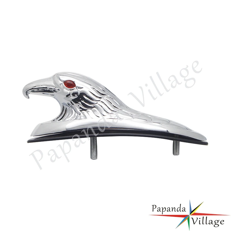 Chrome ATV Motorcycle Eagle Head Ornament Statue For Kawasaki Yamaha Suzuki Honda Harley Dirt Bike Front Fender Frame Decoration