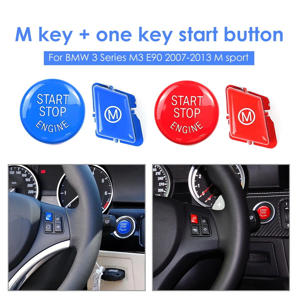 

Car Steering Wheel M Button For BMW E90 E92 E93 M3 2007-2013 E91 Sport Stop Engine Switch Auto Accessories