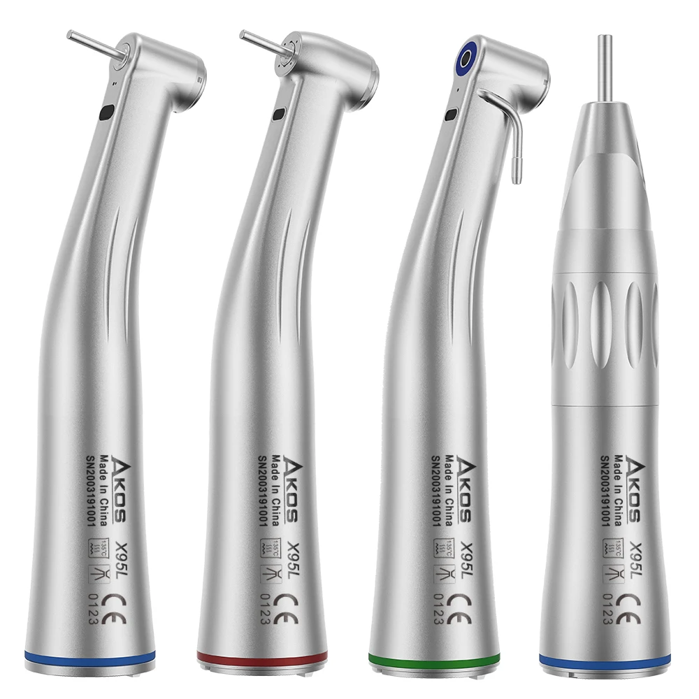 Dental Contra Angle Low Speed Handpiece 20:1 1:5 1:1 Led Fiber Optic Dental Electric Motor Dentistry Straight Hand Piece