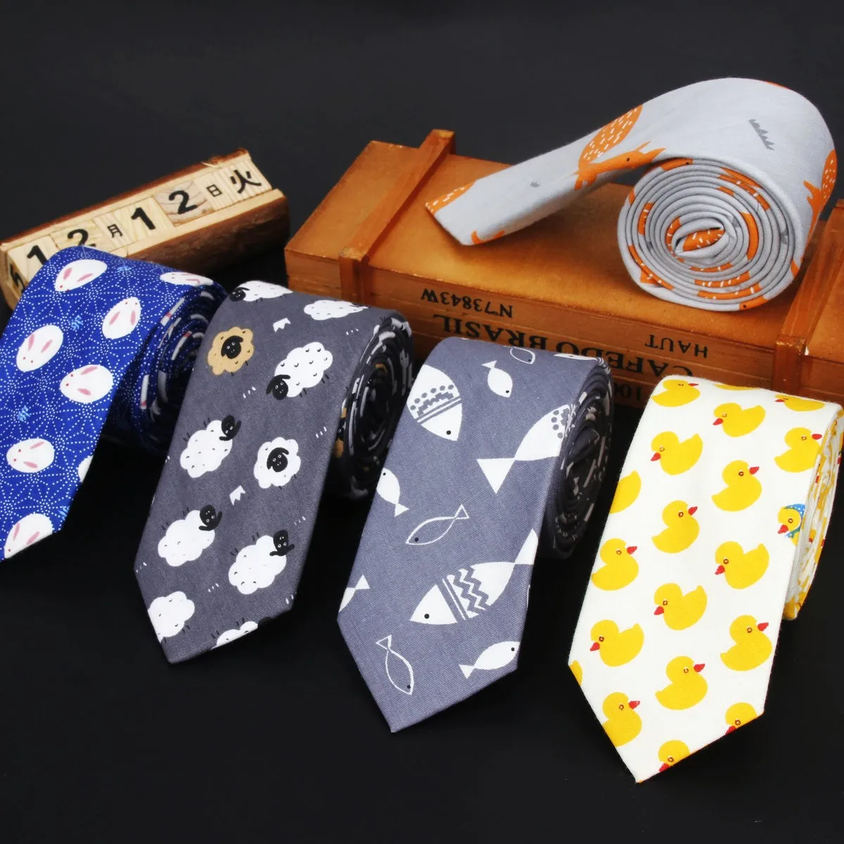 

Cotton Men's Colourful Tie Duck Dog Fruit Flower Ties Narrow Kids Children Necktie Slim Skinny Cravate Narrow Thick Neckties