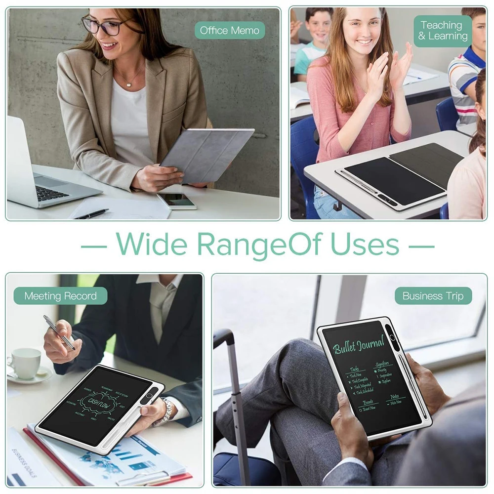 LCD Smart Handwriting Tablet 10.1inch Electronic Notepad With Faux Leather Case Drawing Board For Work and Study Multi-purpose