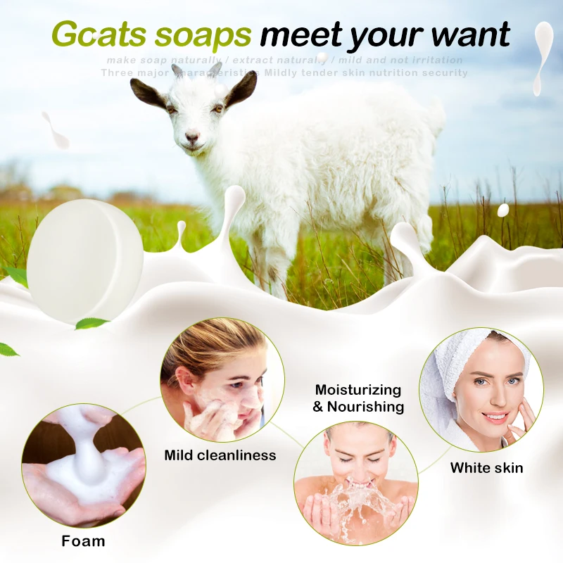 1X Goat's Milk soap whitening enzyme soap rose revitalizing soap Tightening Pores body face beauty care T0879