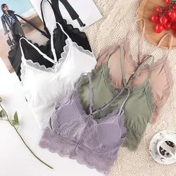 Woman Bra Thread Wrapped Chest Bottoming Underwear With Chest Pad Tube Top Beautiful Back Lace Female Inner Sports Bra Vest