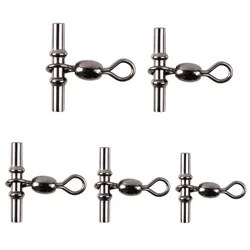 70Pcs 3 Way Cross Line Barrel Fishing Swivels Deep Drop rig Crimp sleeves Crane Swivel Brass Fishing connectors Tackle