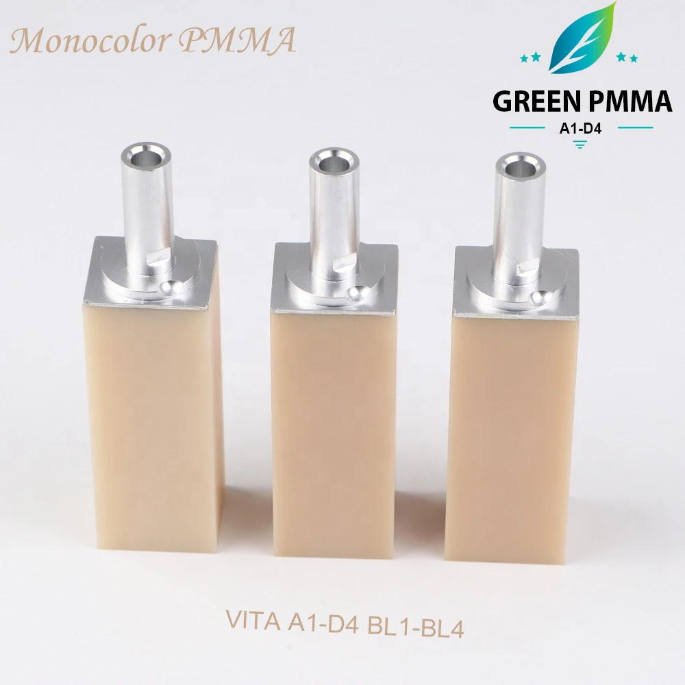 Green 15Pcs Monocolor PMMA Block CAD CAM Cerec Resin Temporary Crown and Bridge Material System Milling for Dental Lab Product