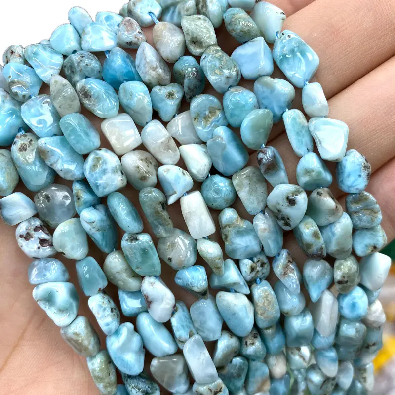 Wholesale AAA 100% Natural Stone North America Larimar Gravel Spacer Beads For Jewelry Making DIY Bracelet Necklace 6-8, 8-10mm