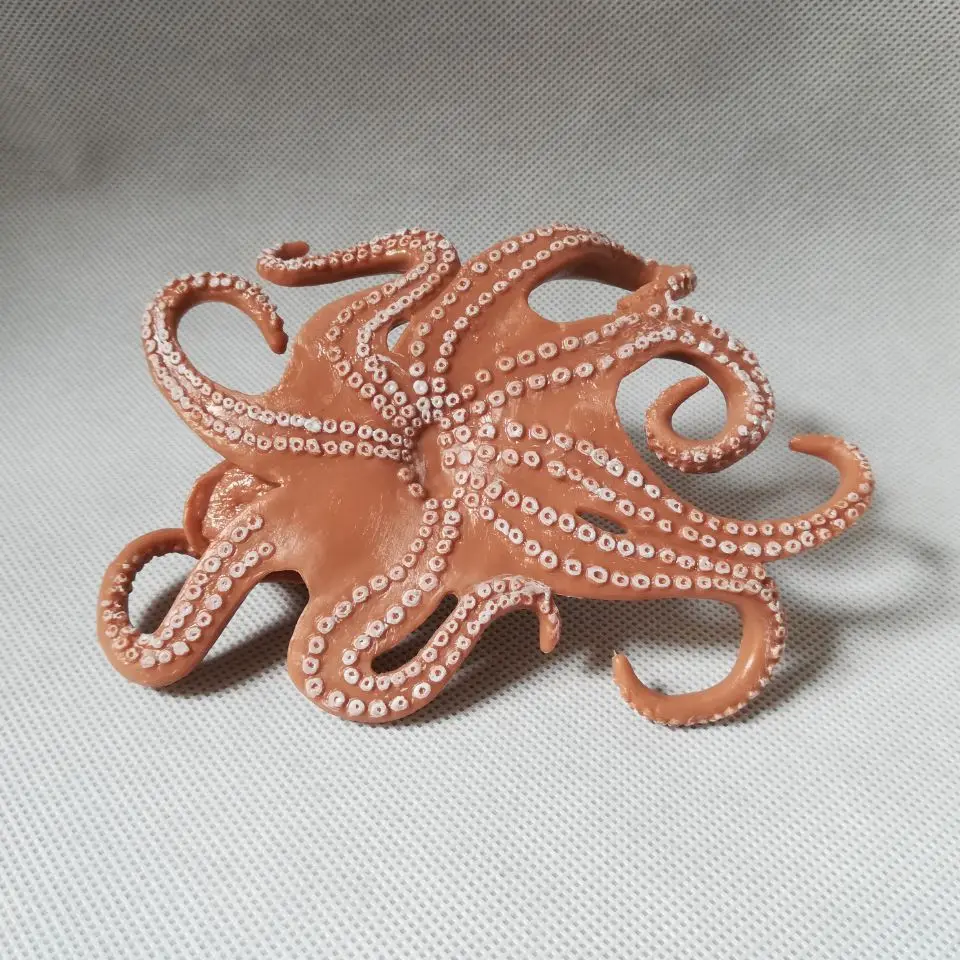 Echtes Spielzeug Oktopus Statisches Kunststoffspielzeug ca. 14x10cm Modell Umweltkognition Dekoration Spielzeug Weihnachtsgeschenk b0552