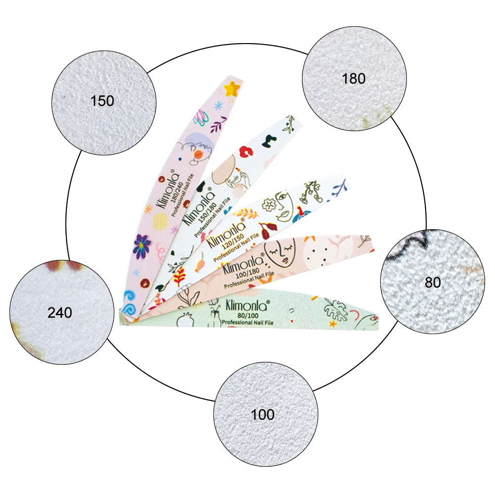 Limes à ongles professionnelles en bois lavables à deux faces, outils de salon de manucure, accessoires de ponçage, grain 100 et 180, 10 pièces par
