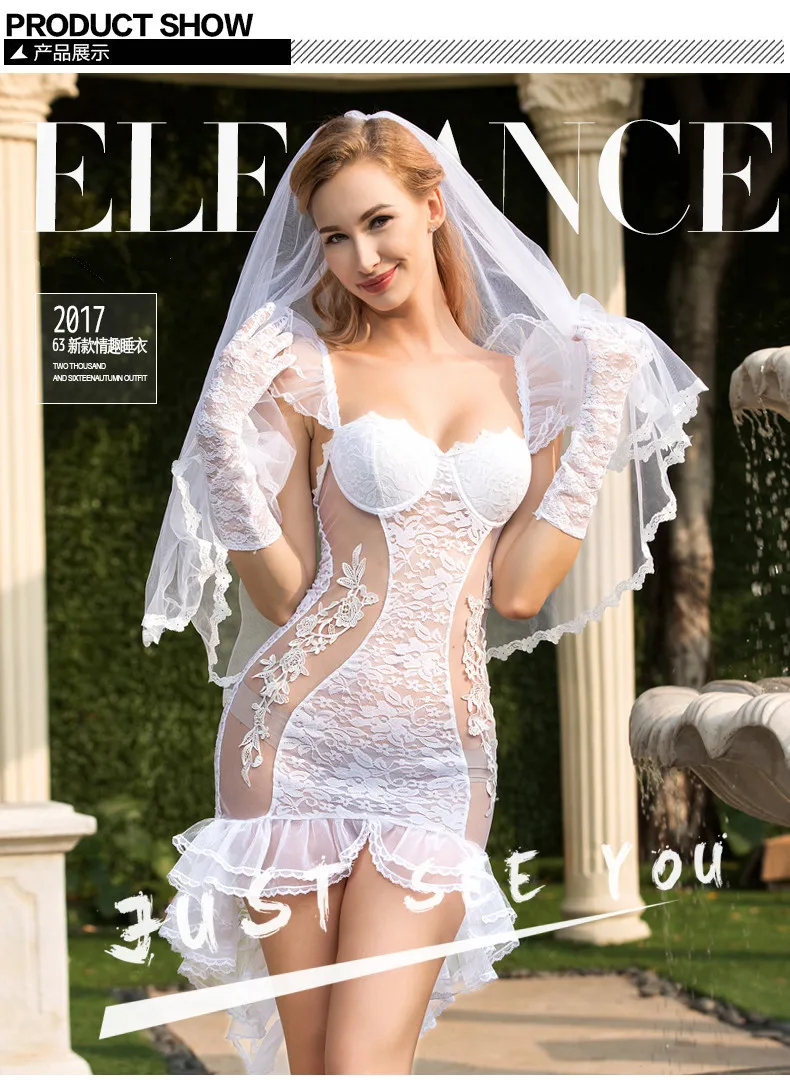 Sexy Lace Women Cosplay Wedding Dress Lady Roleplay Hot Lingerie Sets Costumes