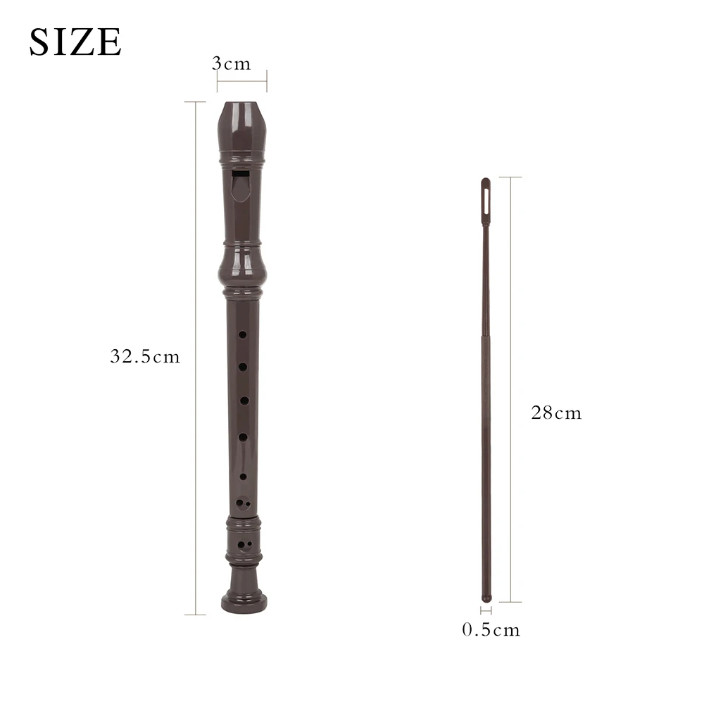 8 Hole Flute Resin Musical Flauta Instrument Recorder Long Beginner Flute Woodwind Instruments Kids Gifts with Cleaning Stick