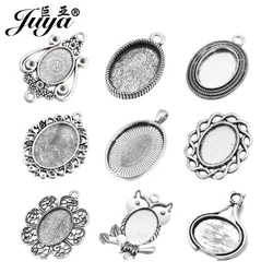 10pcs/lot Various Style Oval Shape Cabochon Base Setting Blank Tray For Pendant Necklace Bracelet DIY Jewelry Making Accessories