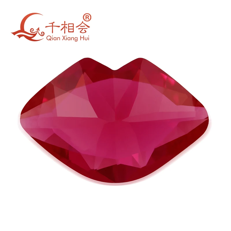 artificial ruby Attractive lips shape red color corundum loose stone for jewelry 3