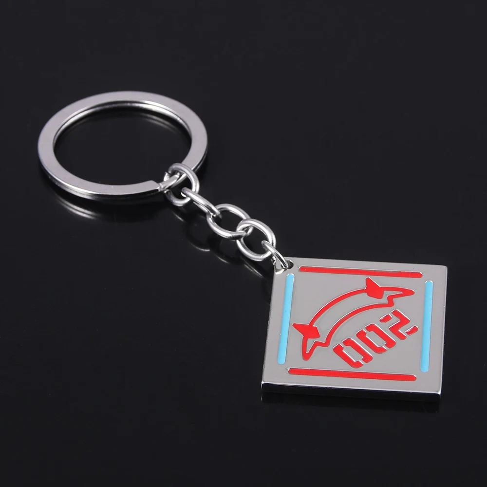 Anime DARLING in the FRANXX 02 Keychain Driver ZERO TWO 002 Red Devil Horn Metal Pendant Car Keyring For Friends Gift Jewelry