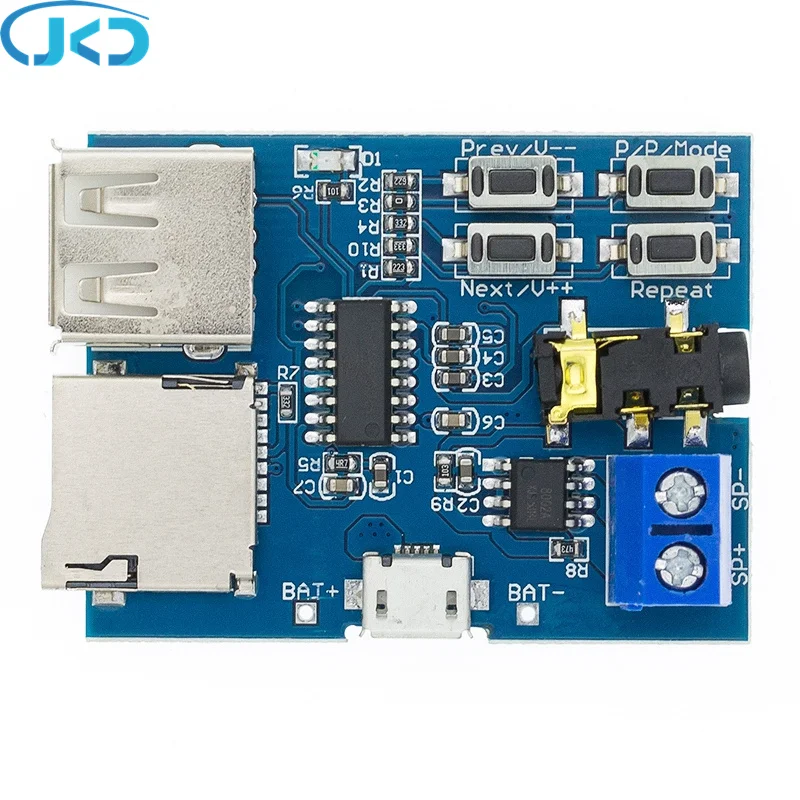 1Pcs Tf-kaart En U Schijf MP3 Formaat Decoder Board Module Wiht Eindversterker Decodering Audio Speler Mp3 Decoder board Module
