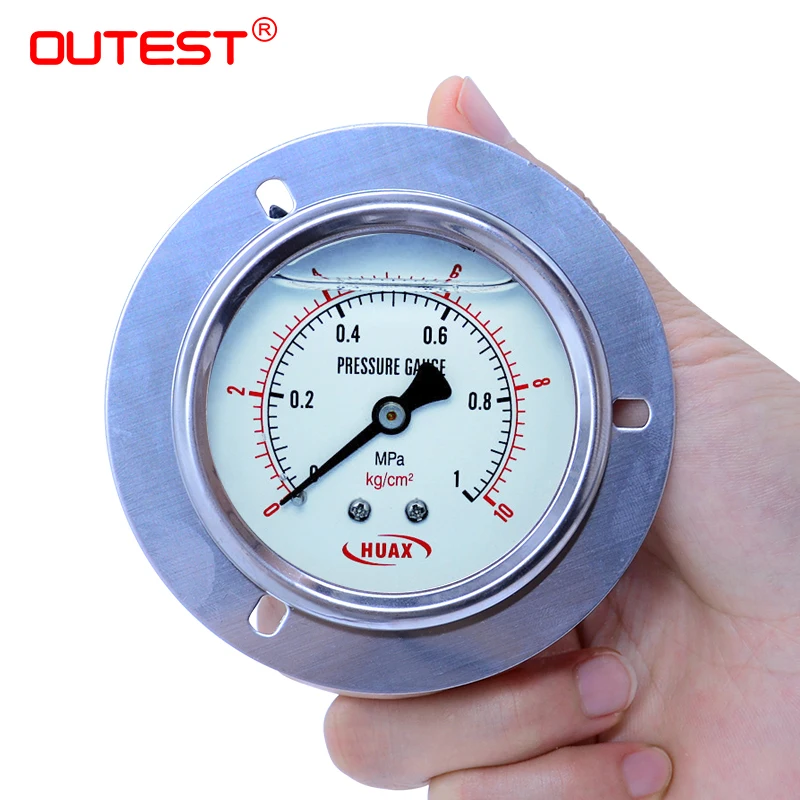 OUTEST Mini stainless steel  Air oil water Hydraulic Pressure gauge Thread G 1/4 manometer pressure gauge Double Scale