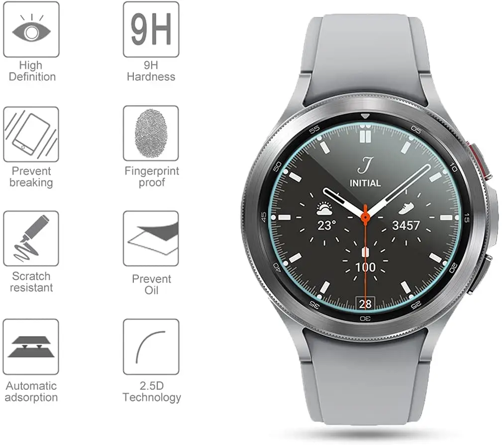 Tempered Glass for Samsung Galaxy Watch 5 4 40mm 44mm / watch5 pro 45mm Screen Protector On Sansung Watch 4 Classic 42mm 46mm